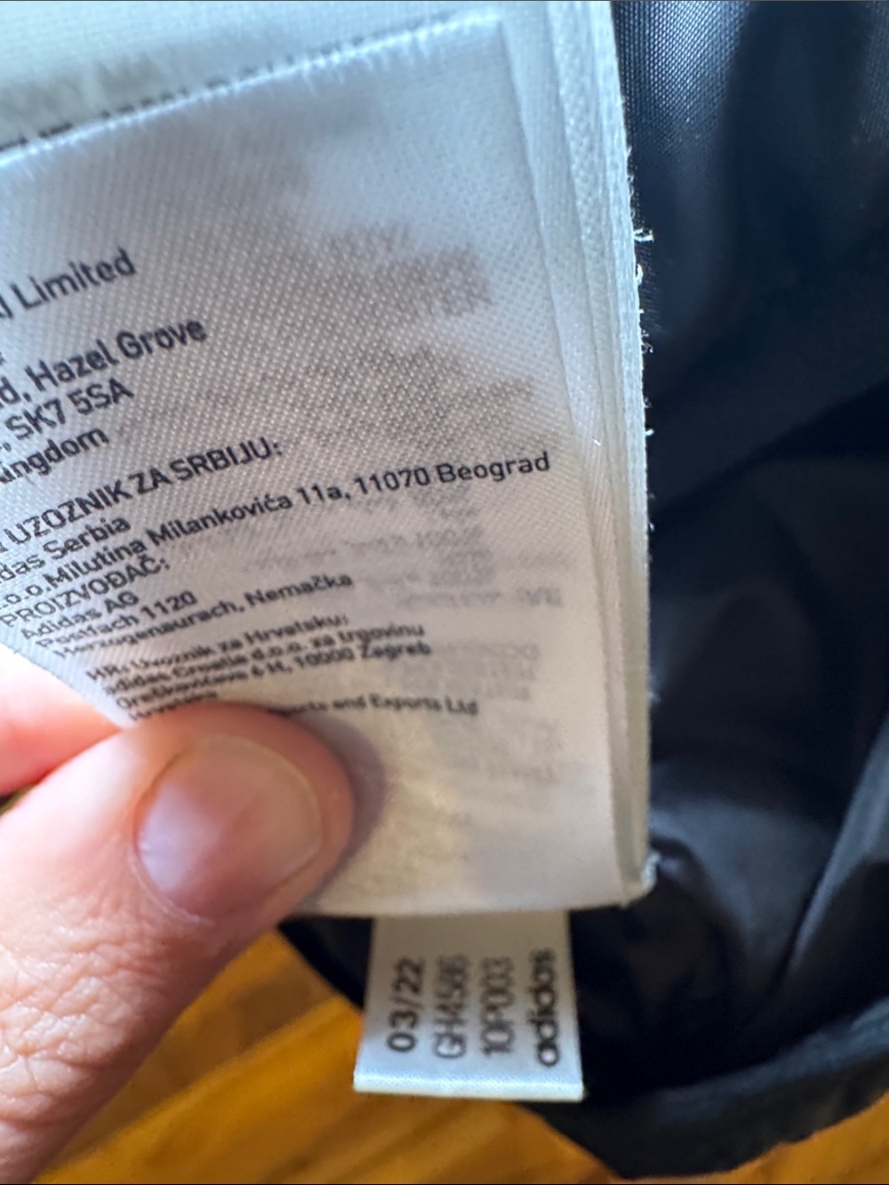 adidas Black Quilted Puffer down Vest with White Stripe Detail - Picture 4 of 8